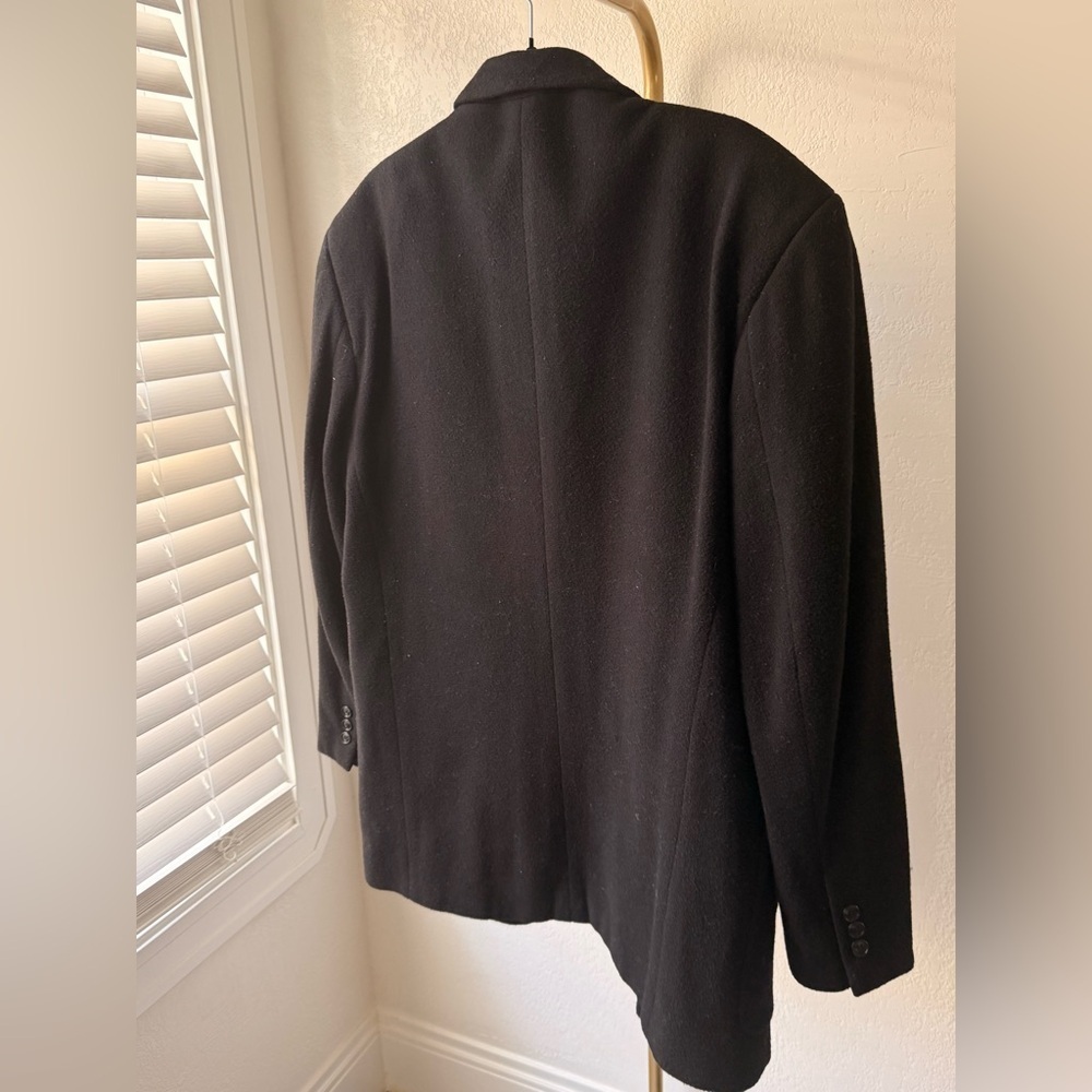 Le Homme de Lyon Men’s Black Wool Blend Tailored Coat L - Picture 6 of 6